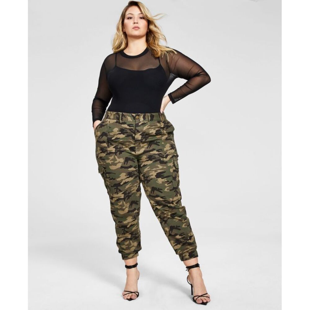 Nina Parker Trendy Plus Size Camouflage Jogger Pants